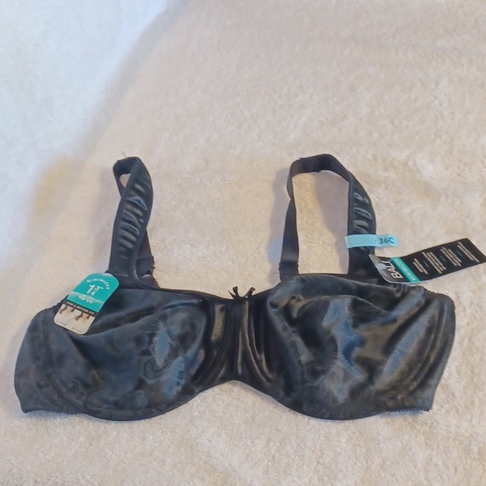 Bali bra size 36C adjustable straps underwire black